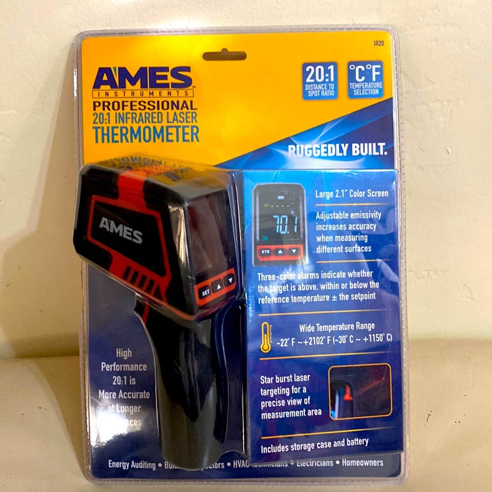 Ames® Temperature Gun Non-Contact Digital Laser Infrared IR Thermometer NEW